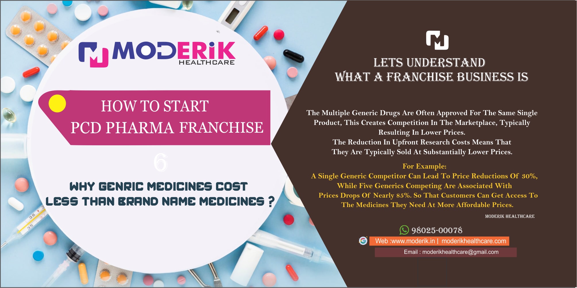 WHY GENRIC MEDICINES COST LESS THAN BRAND NAME MEDICINES ?